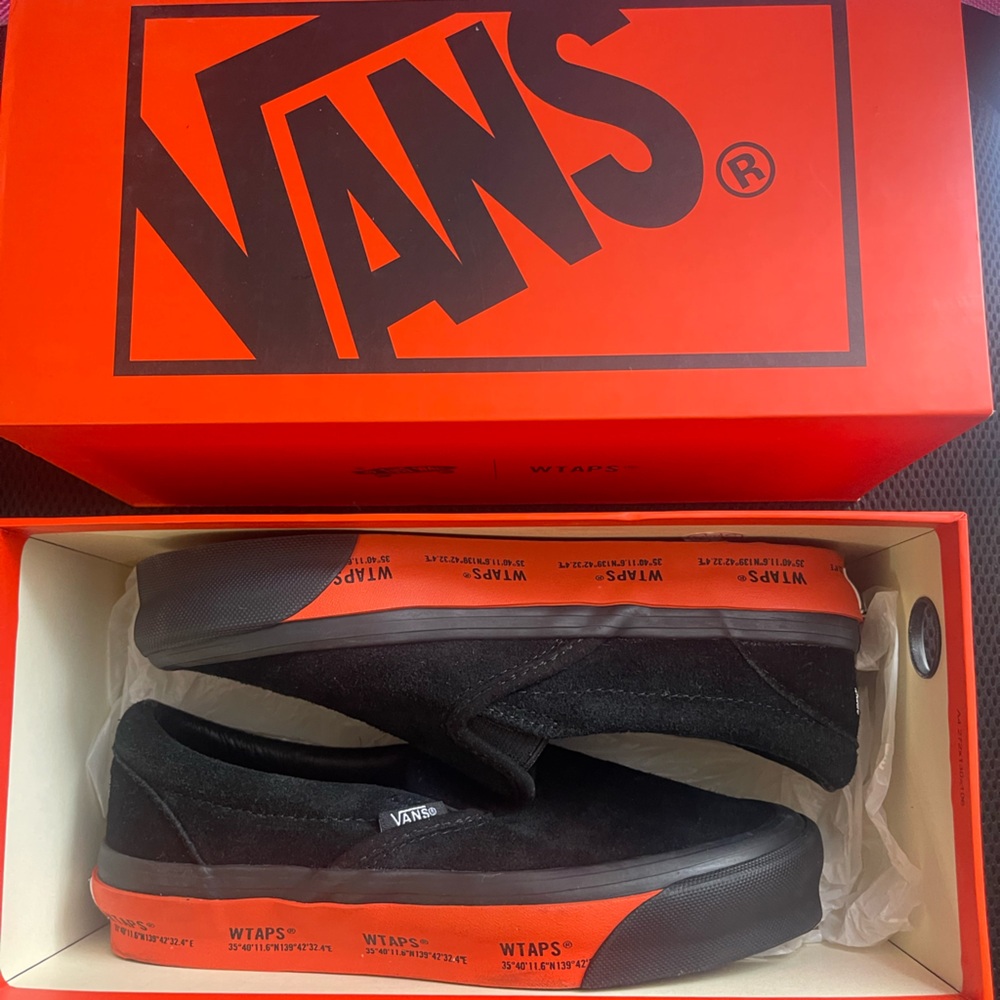 🖤🧡VANS VAULT X WTAPS OG CLASSIC SLIP‎ ON SNEAKERS 🖤🧡